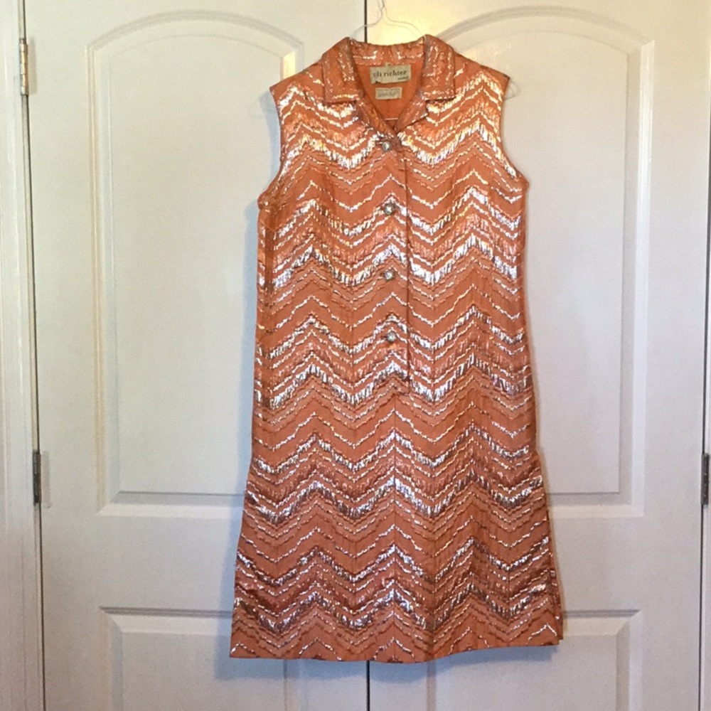 Vintage Orange Sleeveless Dress